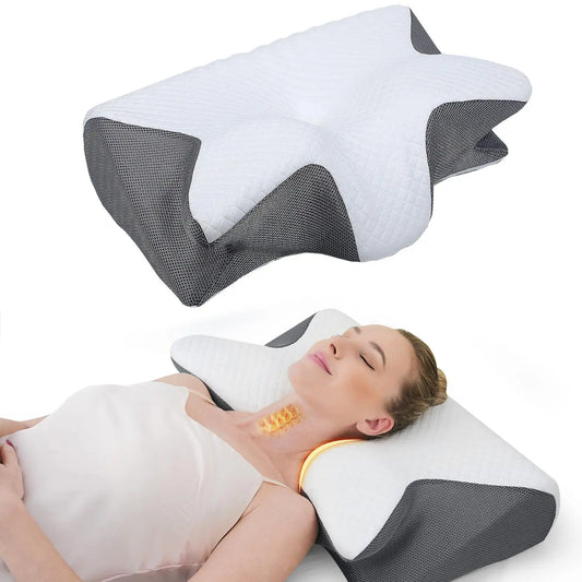 Memory Foam Neck Pillow, 1 Piece Soft Comfortable Contour Sleep Pillow for Spring Daily Use, Neck Pillow for Side Back Sleepers, Bedroom Accessories
